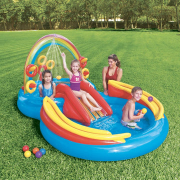My Rainbow Playground Fountain Inflatable Paddling Pool