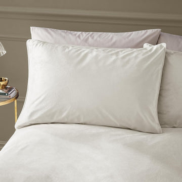 Catherine Lansfield Kingsley Matt Velvet Duvet Cover Set, King, Cream