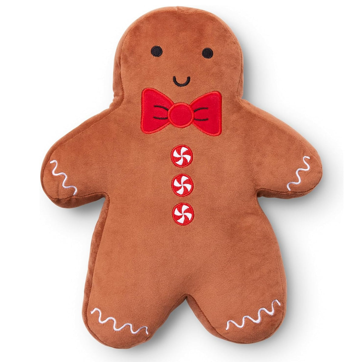 Catherine Lansfield Christmas 3D Gingerbread Man Shaped Cushion, Brown