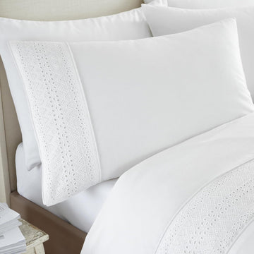 Catherine Lansfield Broderie Anglaise Duvet Cover Set, Super King, White