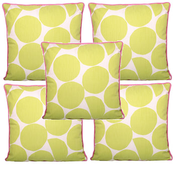 5pc Outdoor Cushion Cover Pink Green