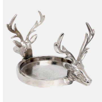 Dual Reindeer Head Candle Holder