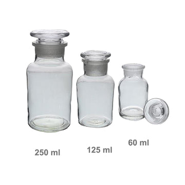 3Pcs 60/125/250ml Clear Glass Apothecary Bottles Set