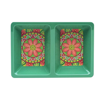 22cm Green Mediterranean Tuscany Two Section Dish Tray