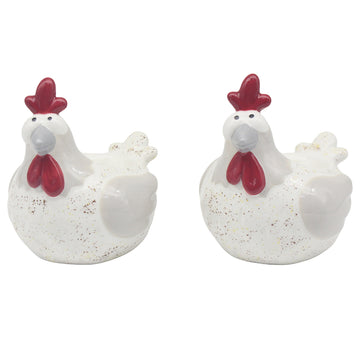 Happy Hens Piece Ceramic Egg Cup Set