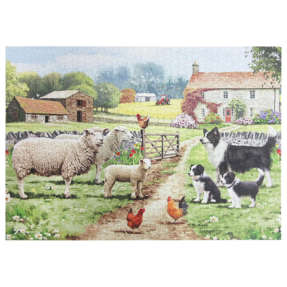 1000pc Collie & Sheep Countryside  Jigsaw Puzzle