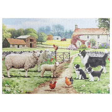 1000pc Collie & Sheep Countryside  Jigsaw Puzzle
