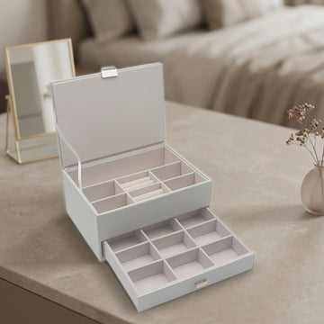 White Jewellery Box with Drawer Ring