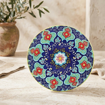 8.5" Yellow Ceramic Tuscany Bohemian Plate