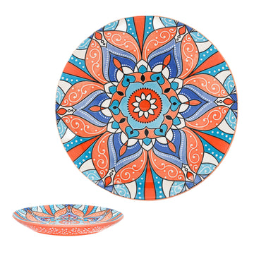 8.5" Orange Ceramic Tuscany Bohemian Plate