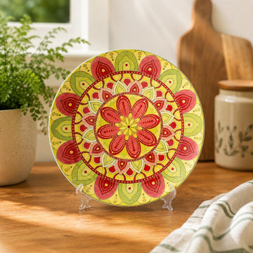26cm Green Ceramic Tuscany Bohemian Plate
