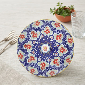 10.5" Yellow Ceramic Tuscany Bohemian Plate