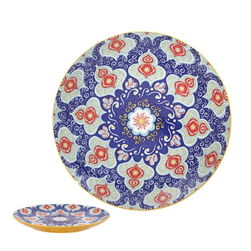 10.5" Yellow Ceramic Tuscany Bohemian Plate