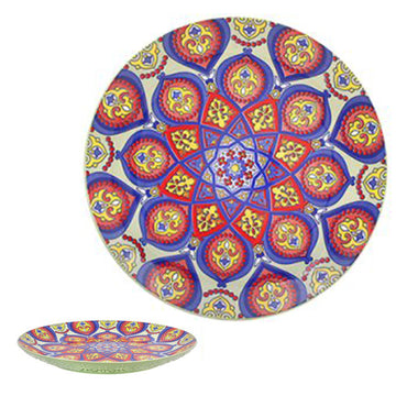 10.5" Green Ceramic Tuscany Bohemian Plate