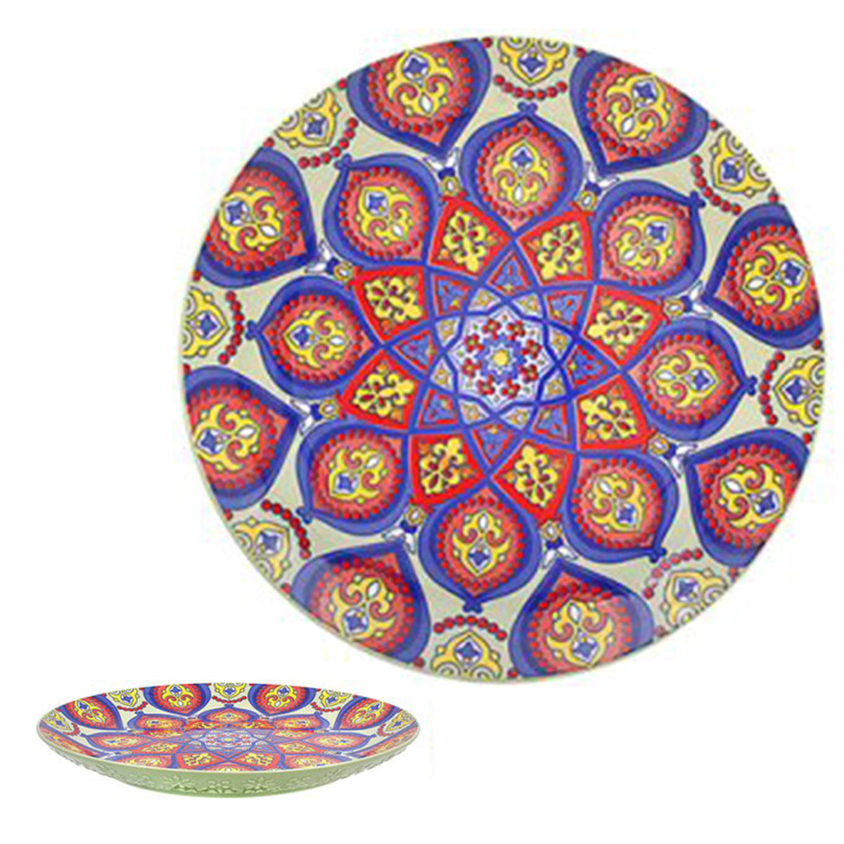 26cm Green Ceramic Tuscany Bohemian Plate