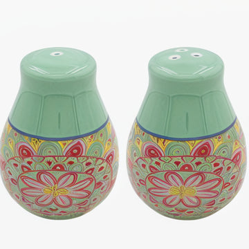 Tuscany Green Kitchen Cruet Salt & Pepper Shakers Set