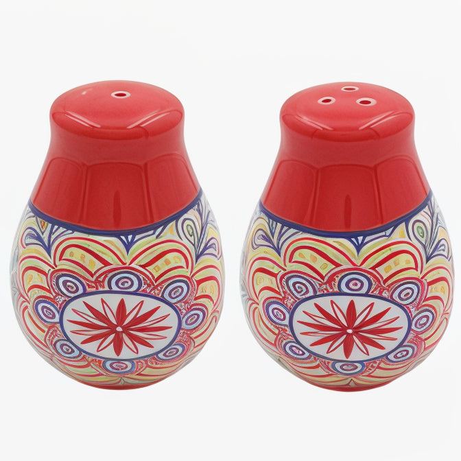 Tuscany Red Kitchen Cruet Salt & Pepper Shakers Set