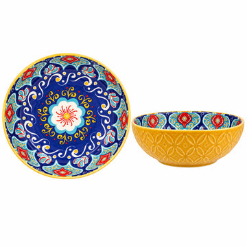 14.5cm Yellow Bohemian Ceramic Tuscany Bowl