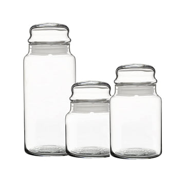 3Pcs Airtight Glass Storage Jars