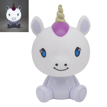Unicorn Shaped White Night Light Touch Switch Cute Kids Bed Lamp