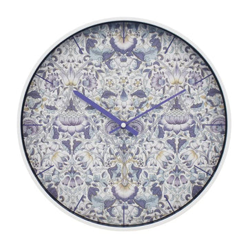 W Morris Lodden Round Wall Clock Floral Analogue