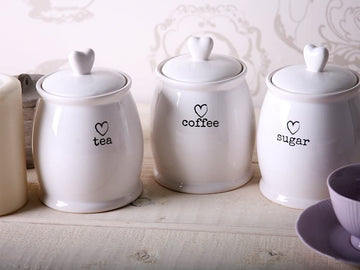 4pcs White Charm  Kitchen Storage Container Set
