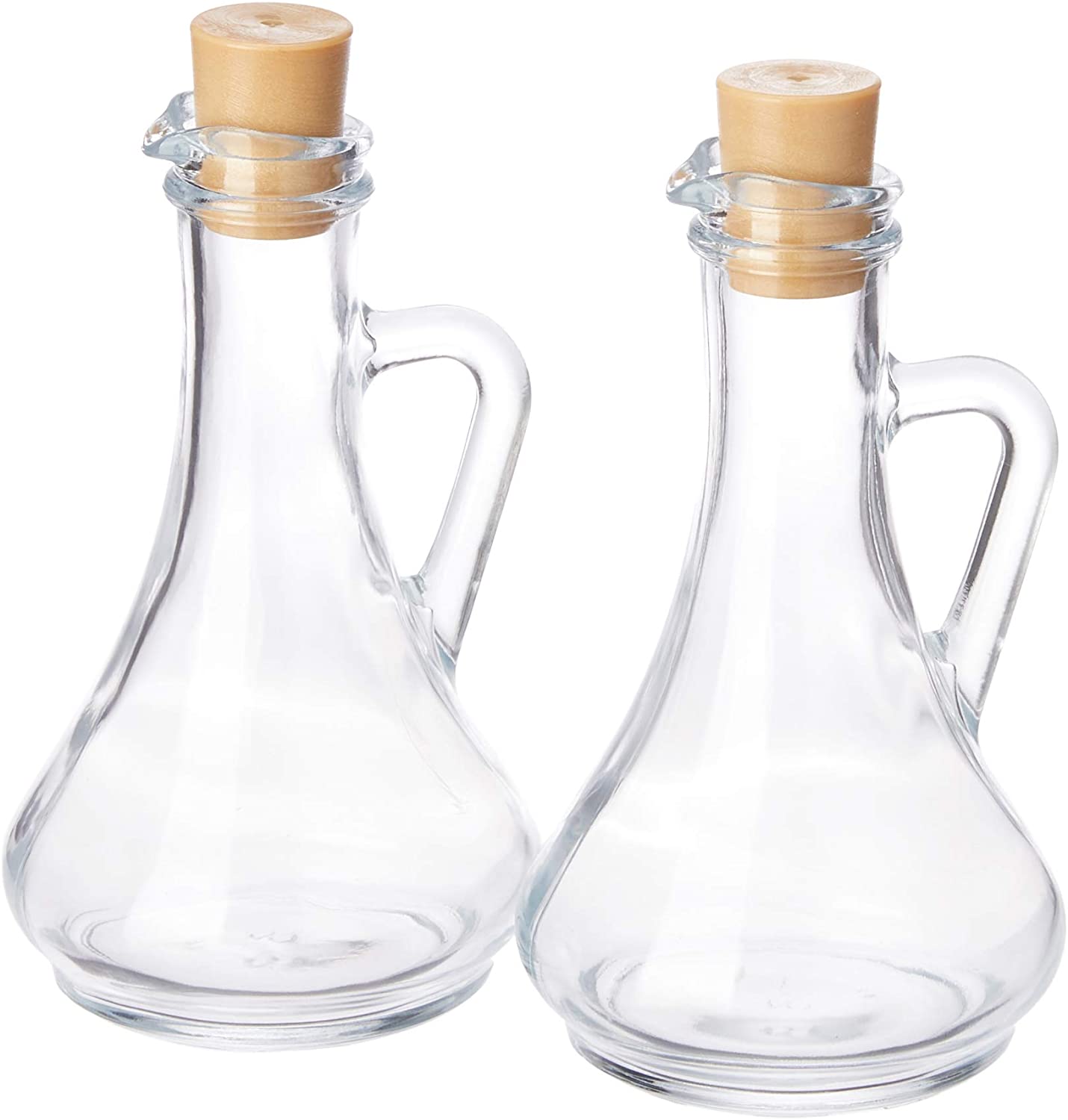 260ML Set of 2 Cork Glass Bottle Oil Pourer Dispenser