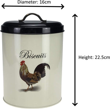 Tin Airtight Cockerel Biscuit Canister