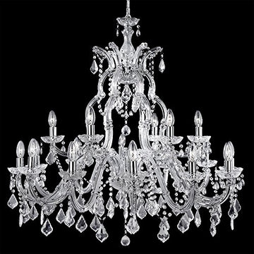 Maria Therese Italian Chrome Crystal Glass Chandelier