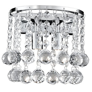 Hanna 2 Lights Chrome Crystal Ball Wall Fitting Bracket Light