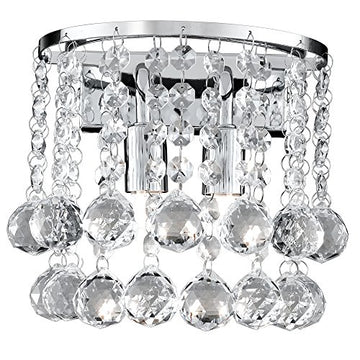 Hanna 2 Lights Chrome Crystal Ball Wall Fitting Bracket Light