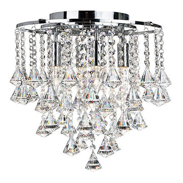 Dorchester 4 Lights Crystal Semi Flush Chandelier