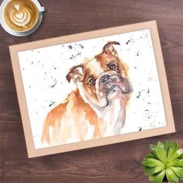 Bulldog Dog Lap Tray Serving Laptop