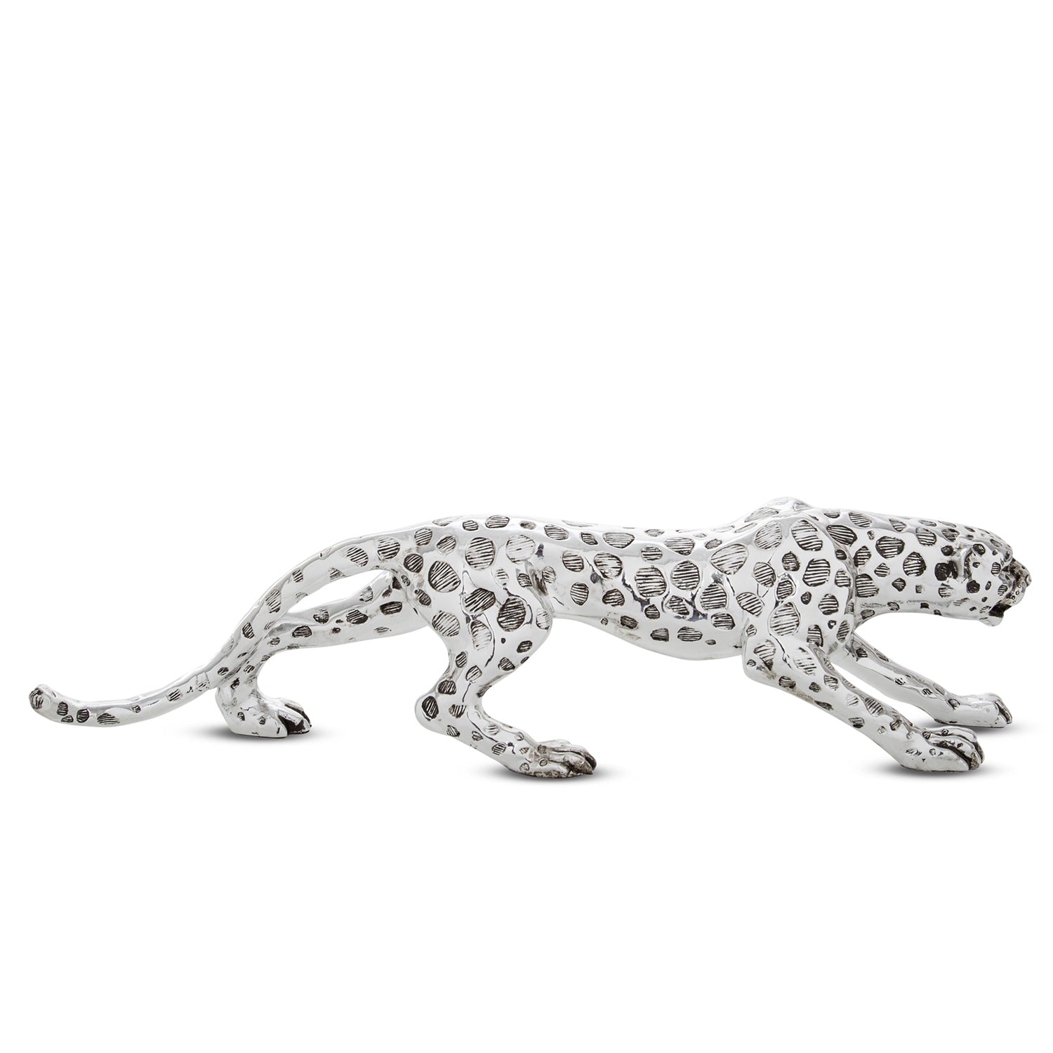 Small Silver Plated Leopard Ornament Display Home Decor