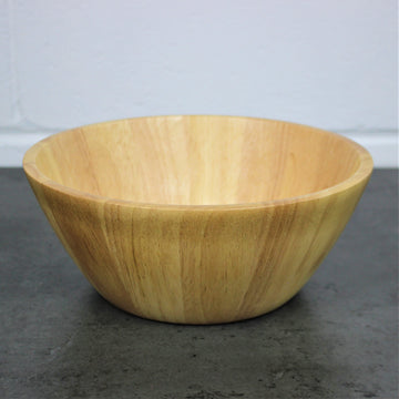 Kitchen Round Rubberwood Wooden Serving Bowl Dish