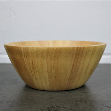 Kitchen Round Rubberwood Wooden Serving Bowl Dish