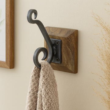 Vintage Double Metal Wall Hanging Coat Hat Scarf Hook Hanger