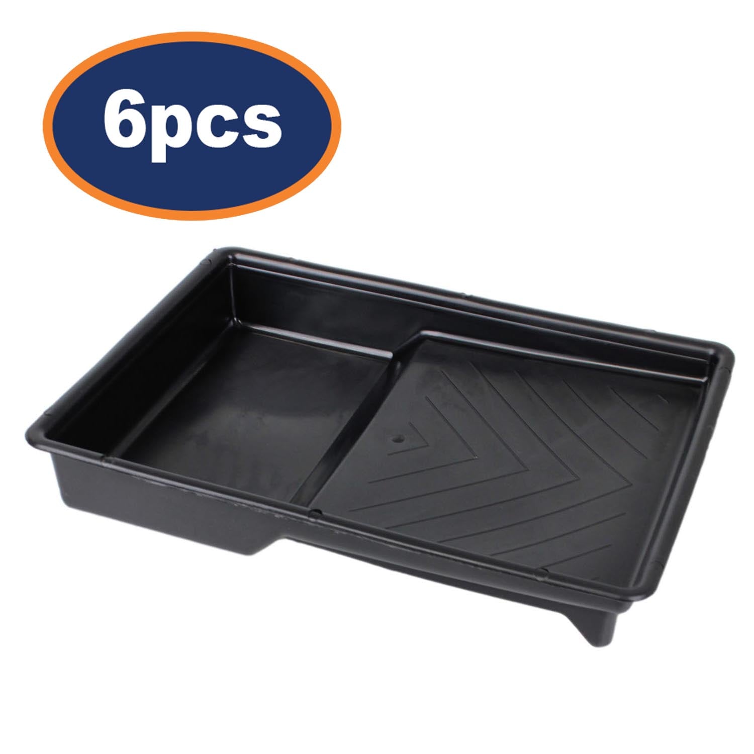 6Pcs 10 Inches Black Plastic Paint Tray