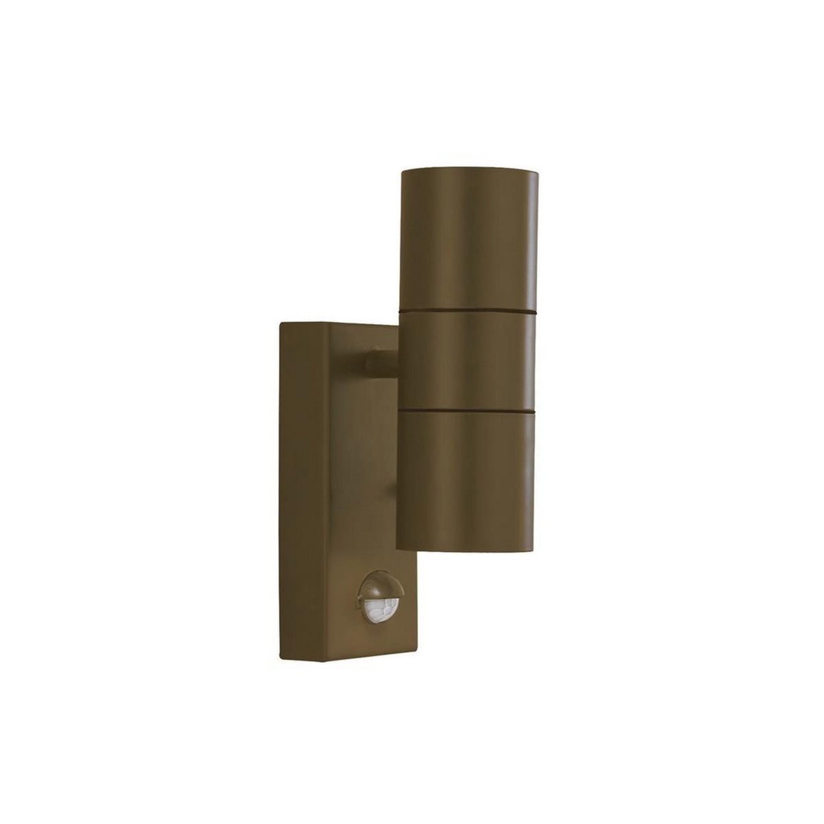 Metro LED 2 Light  Rust Brown & Glass Outdoor Wall Light