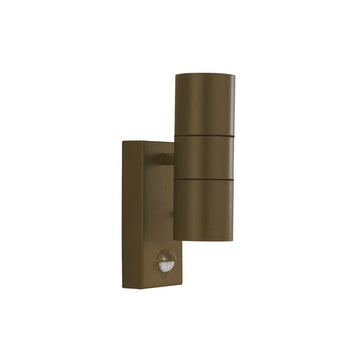 Metro LED 2 Light  Rust Brown & Glass Outdoor Wall Light