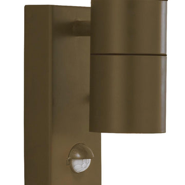 Metro LED 2 Light  Rust Brown & Glass Outdoor Wall Light