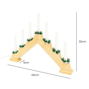 Wooden Candle Bridge Light Christmas Décor