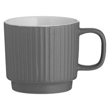 4pcs 355ml Grey Embossed Mug