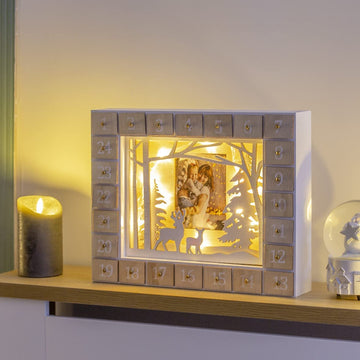 24 Box Family LED Light Up Advent Calendar Christmas Décor