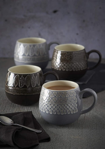 Mason Cash 350ml Impressions Grey Leaf Mug