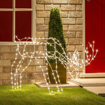 Xmas Lightup Deer Decoration Outdoor Grazing Rudolph Garden