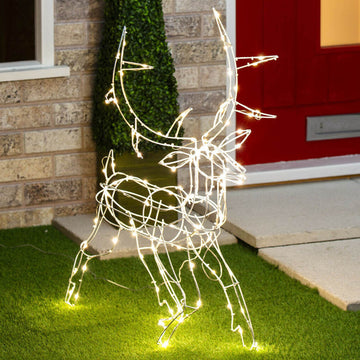 Xmas Lightup Deer Decoration Outdoor Prancing Reindeer