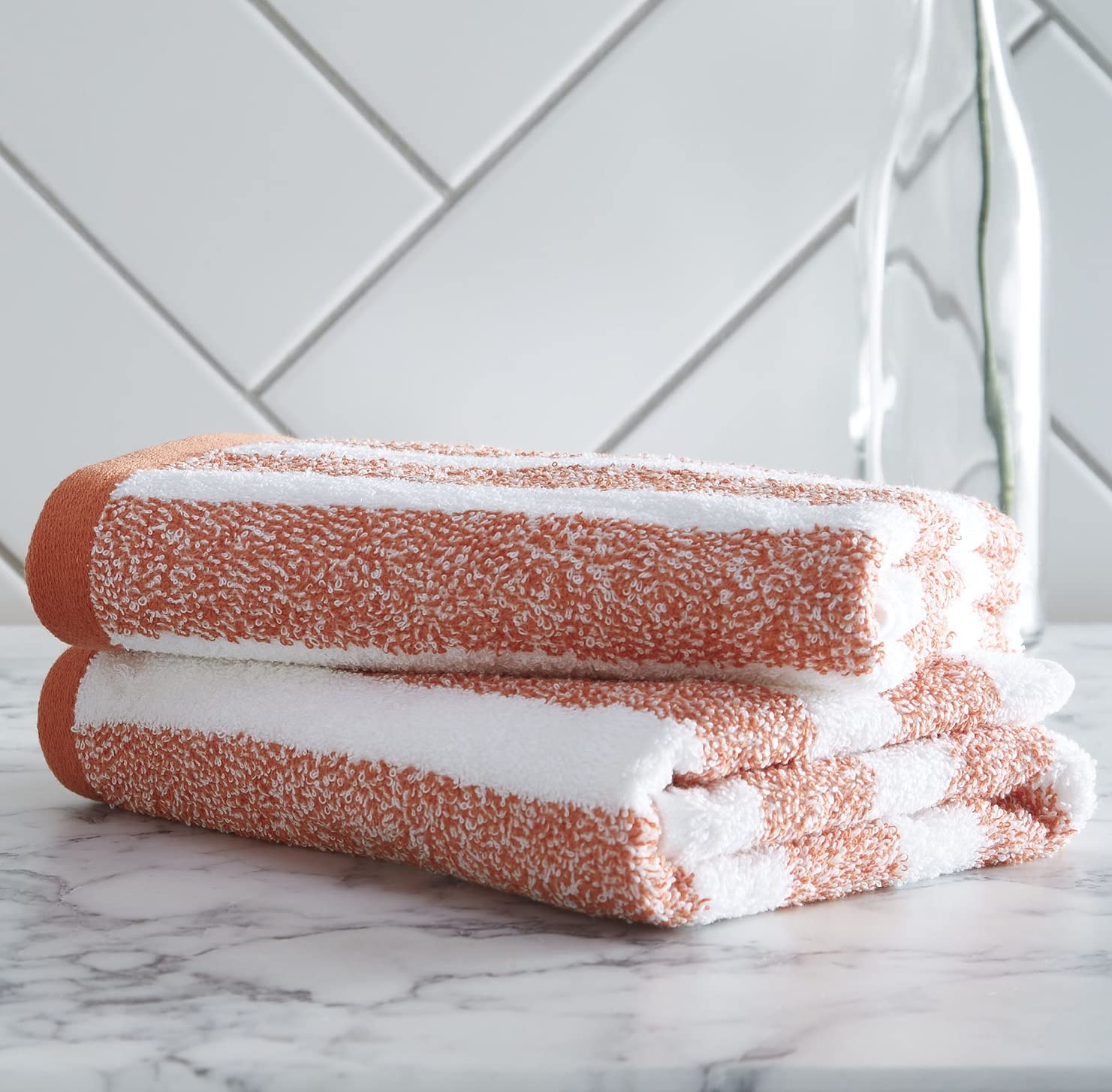 Pink and gray online hand towels