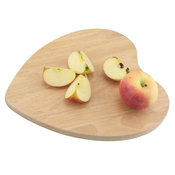 28cm Heart Shaped Hevea Wood Chopping Board