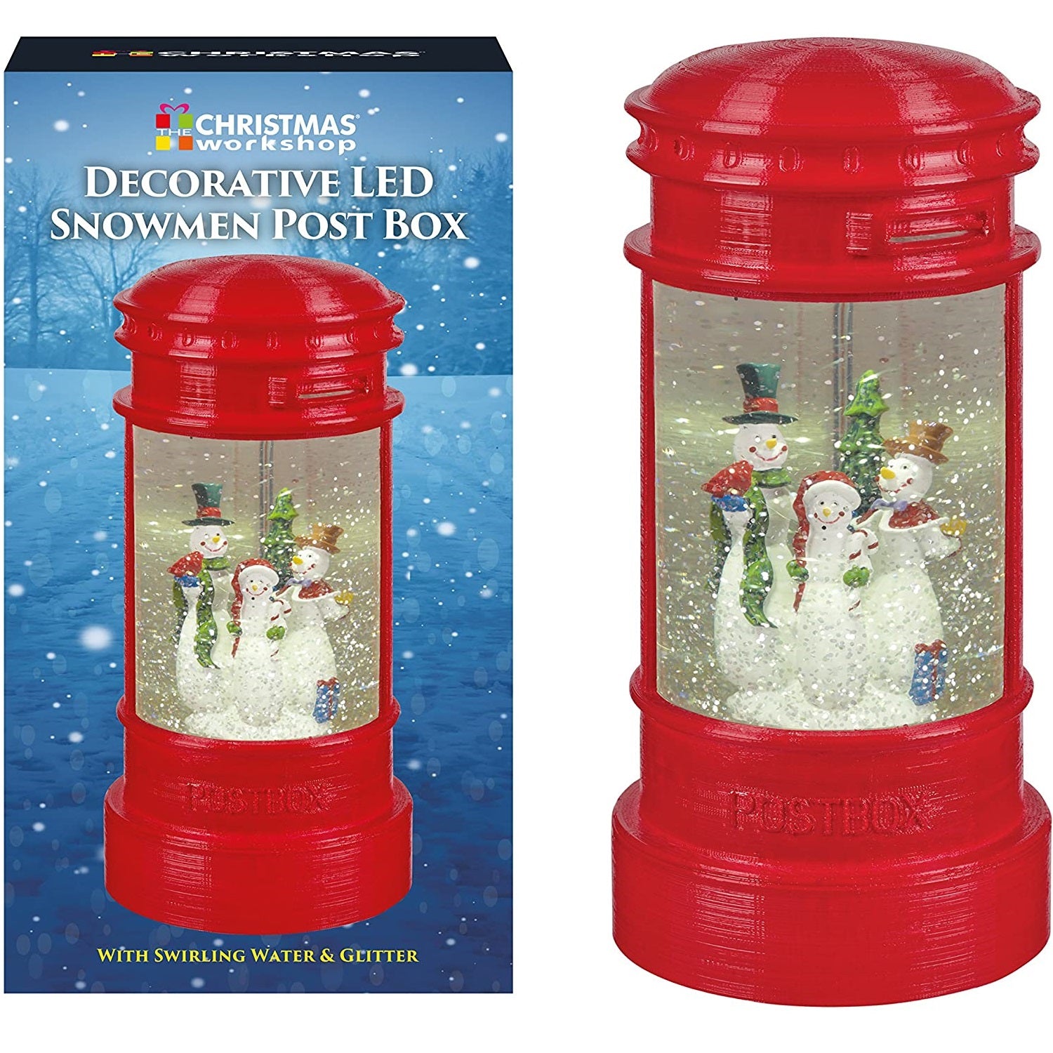Christmas Snowman In Post Box Scene LED